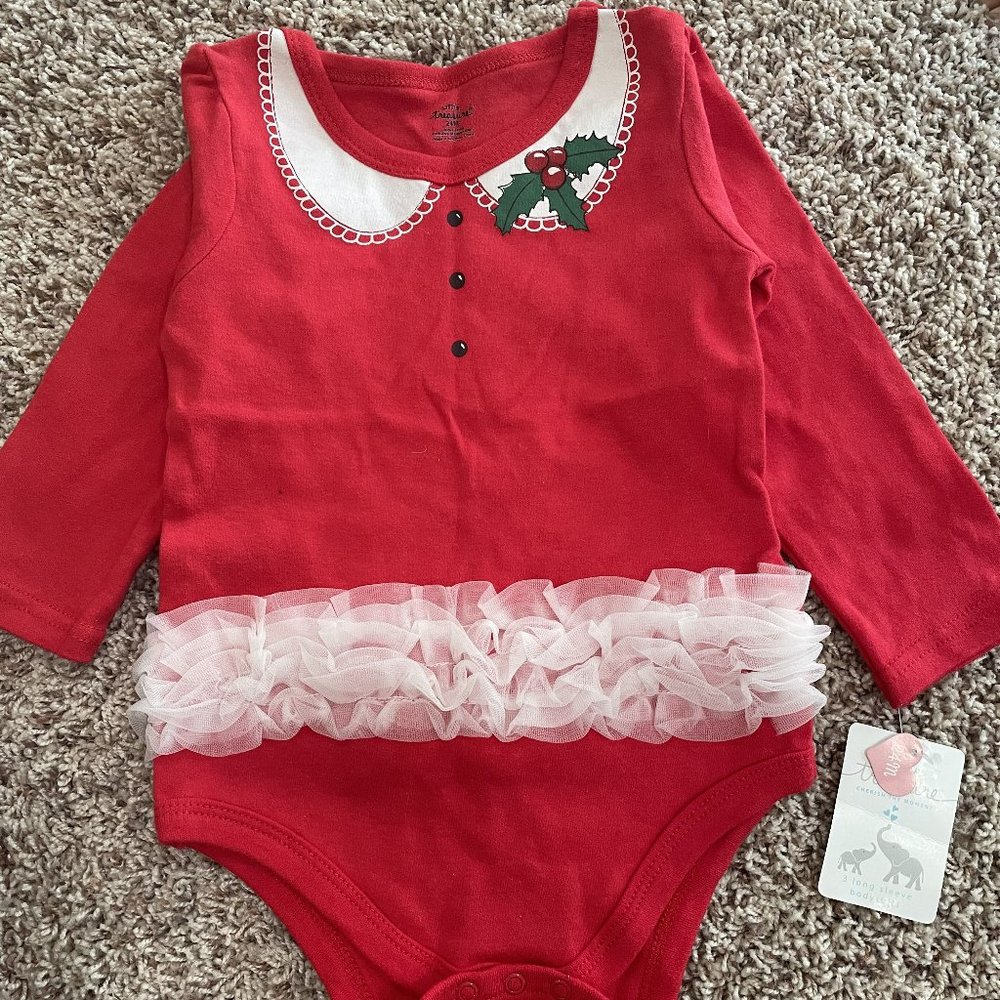 24 Months 2T Christmas Onesie red